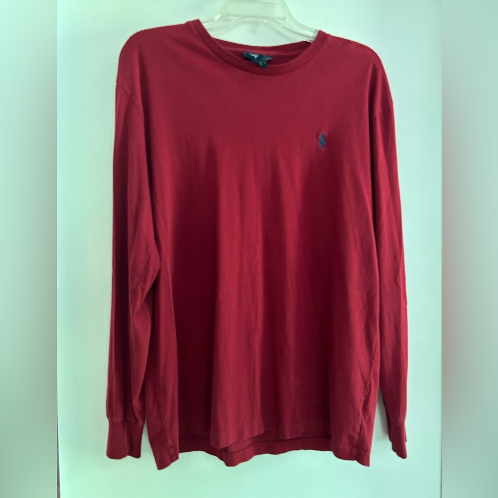 Men's Polo Ralph Lauren Red Long Sleeve Shirt size Medium